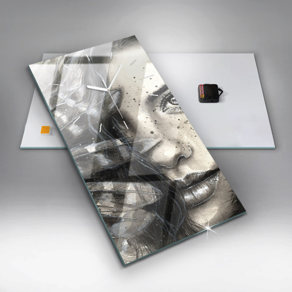 Reloj vertical Retrato pintado - espejomat.es