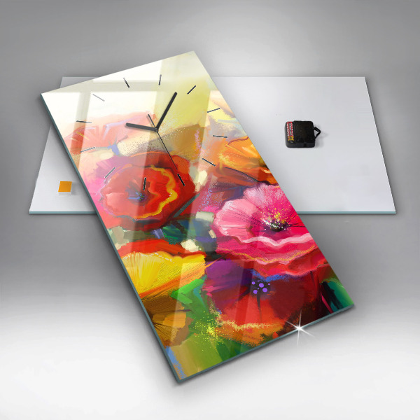 Reloj vertical Amapolas de colores - espejomat.es