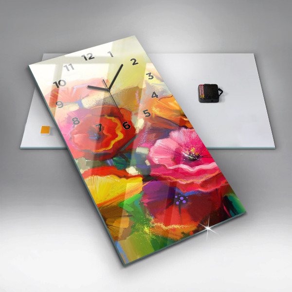 Reloj vertical Amapolas de colores - espejomat.es