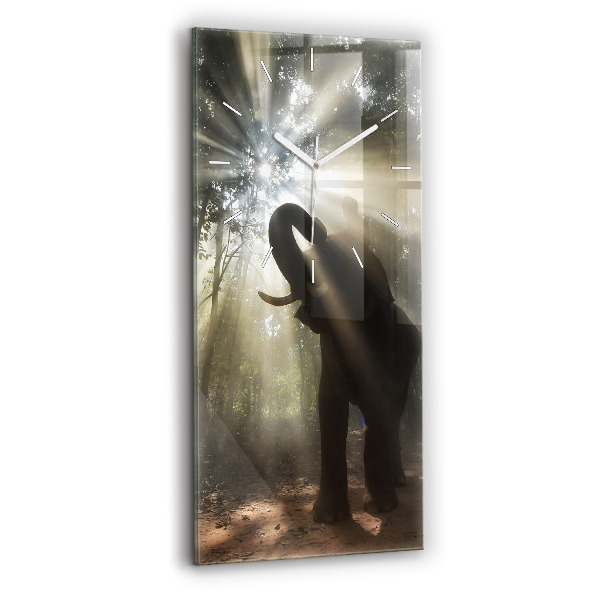 Reloj de vidrio vertical Elefante en la jungla - espejomat.es