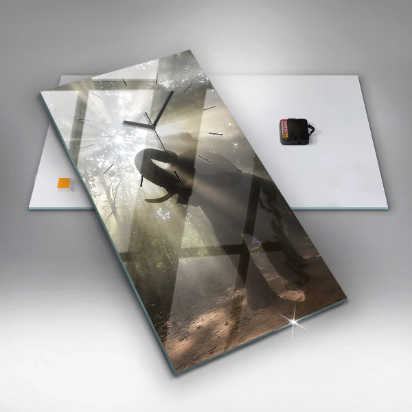 Reloj de vidrio vertical Elefante en la jungla - espejomat.es