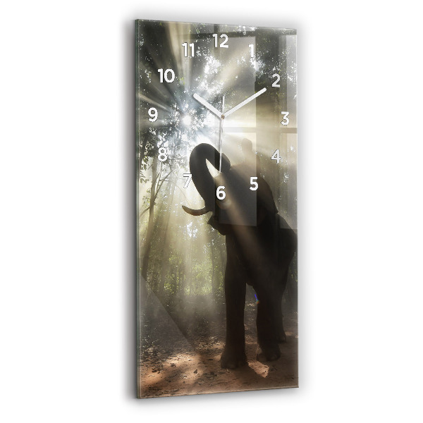 Reloj de vidrio vertical Elefante en la jungla - espejomat.es