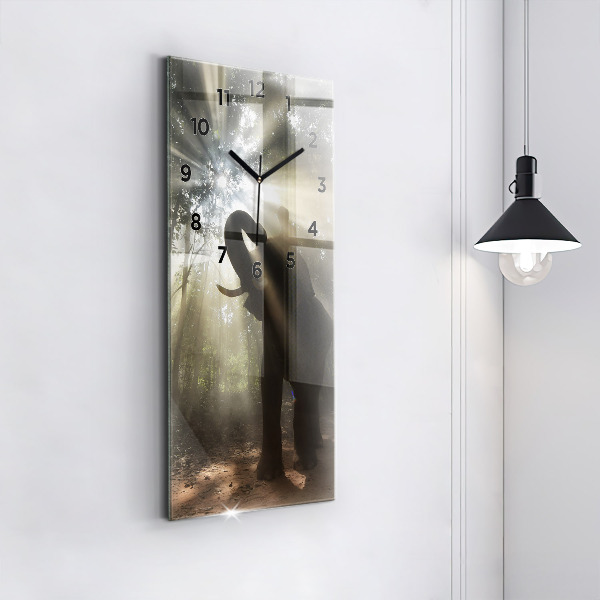 Reloj de vidrio vertical Elefante en la jungla - espejomat.es