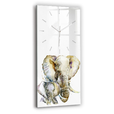 Reloj de vidrio vertical Animales pintados Elefante - espejomat.es