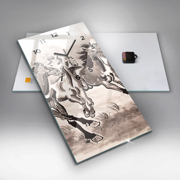 Reloj vertical Caballos al galope - espejomat.es