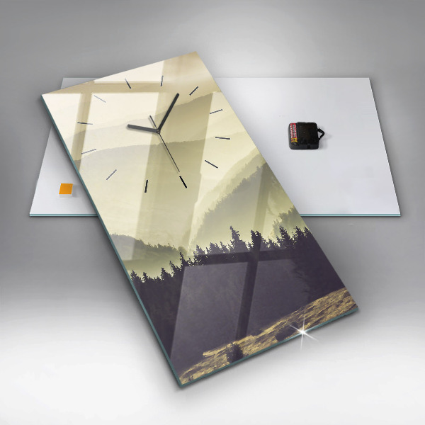 Reloj de cristal vertical Laderas neblinosas - espejomat.es