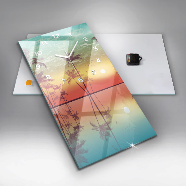 Reloj vertical Palmeras tropicales - espejomat.es
