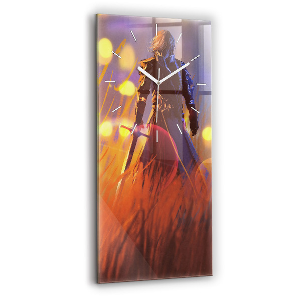 Reloj de cristal vertical Caballero con espada - espejomat.es