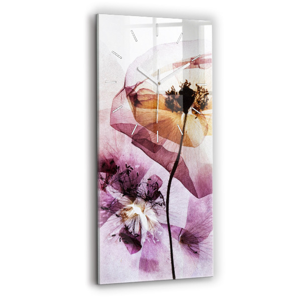 Reloj de cristal vertical Amapolas secas Flores - espejomat.es