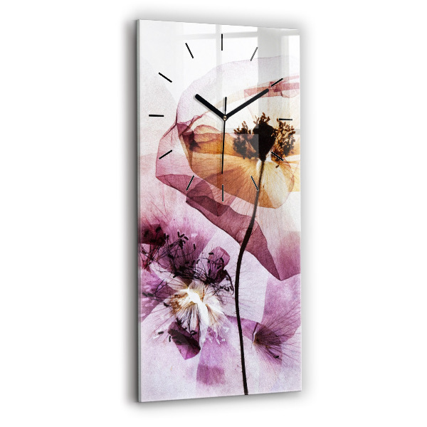 Reloj de cristal vertical Amapolas secas Flores - espejomat.es