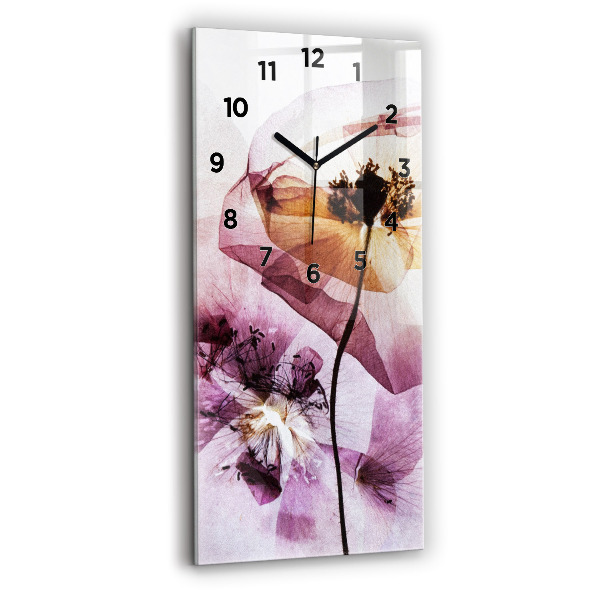 Reloj de cristal vertical Amapolas secas Flores - espejomat.es