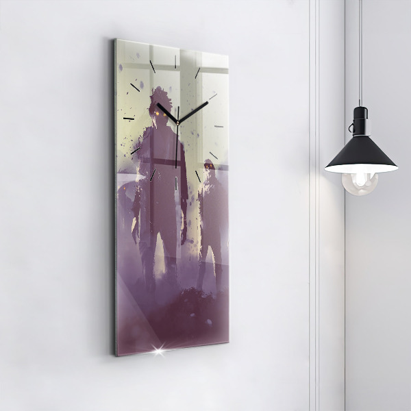 Reloj de cristal vertical Zombie de noche - halloween - espejomat.es