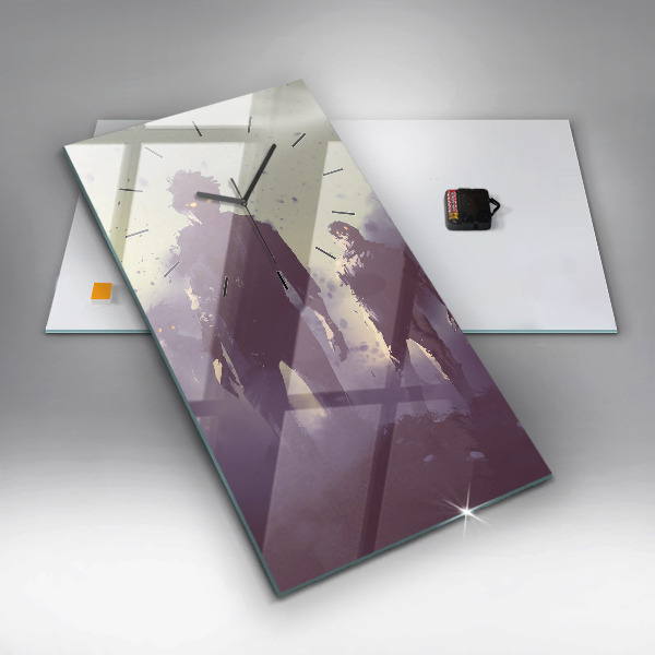 Reloj de cristal vertical Zombie de noche - halloween - espejomat.es