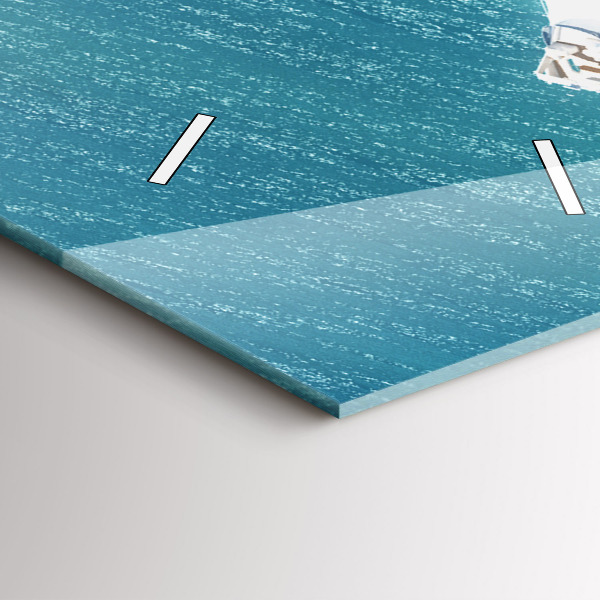 Reloj de vidrio vertical Isla corazón - espejomat.es