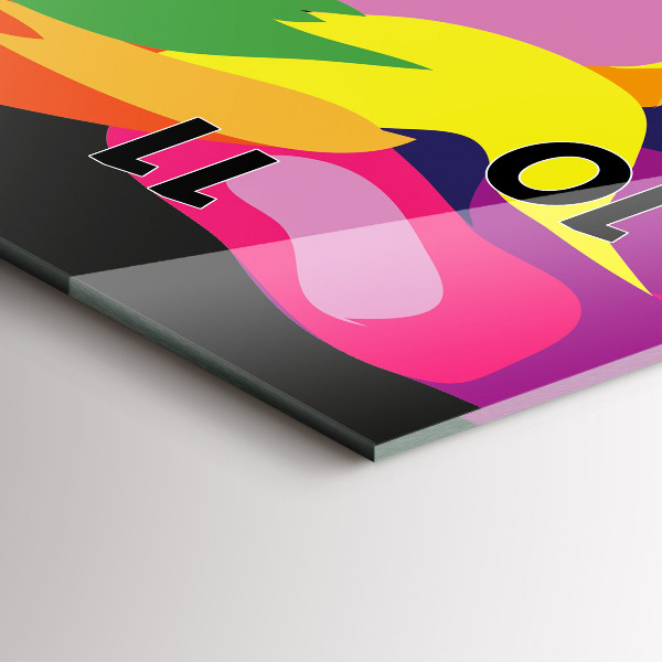 Reloj de vidrio vertical Elefante de colores - espejomat.es