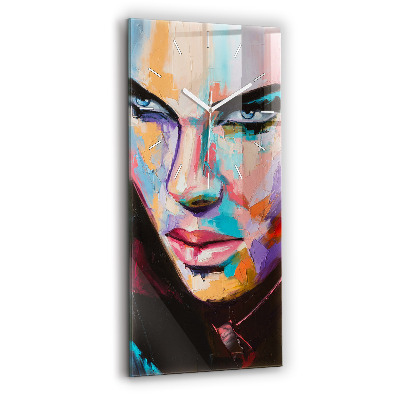 Reloj de cristal vertical Retrato de mujer - espejomat.es