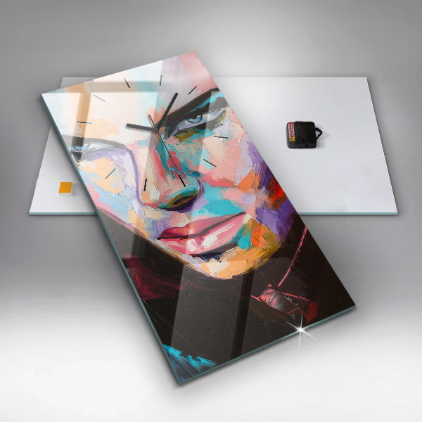 Reloj de cristal vertical Retrato de mujer - espejomat.es