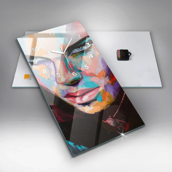 Reloj de cristal vertical Retrato de mujer - espejomat.es