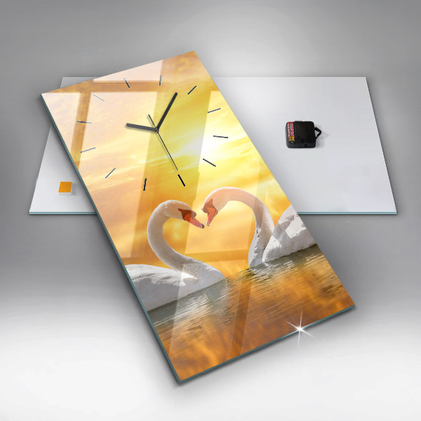 Reloj vertical Cisnes enamorados - espejomat.es