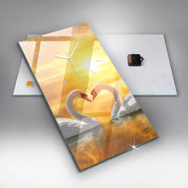 Reloj vertical Cisnes enamorados - espejomat.es