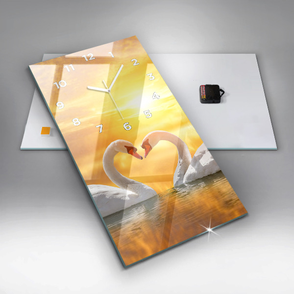 Reloj vertical Cisnes enamorados - espejomat.es