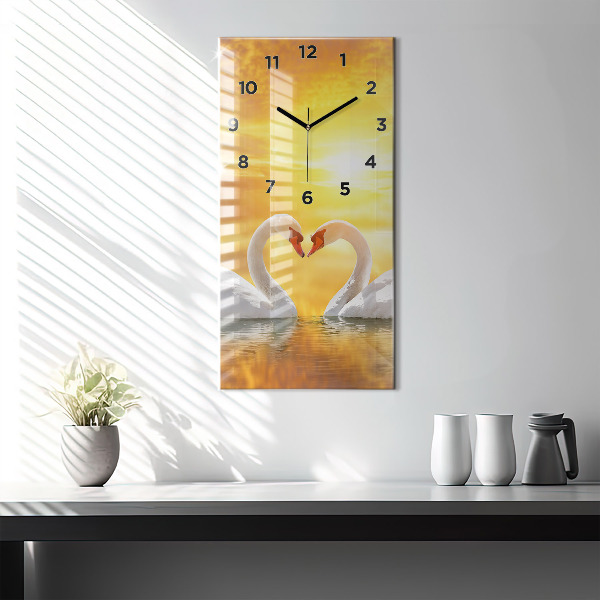 Reloj vertical Cisnes enamorados - espejomat.es