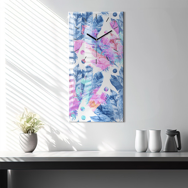 Reloj vertical Plumas de colores - espejomat.es