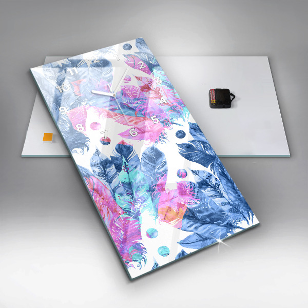 Reloj vertical Plumas de colores - espejomat.es