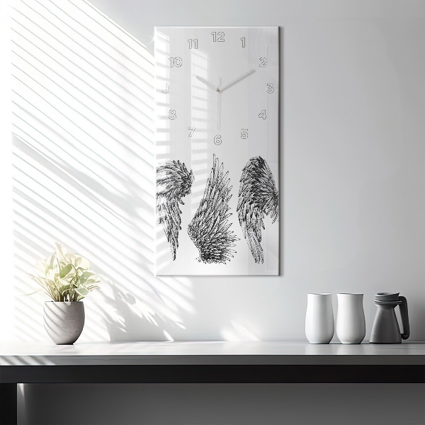 Reloj de vidrio vertical Alas de ángel - espejomat.es