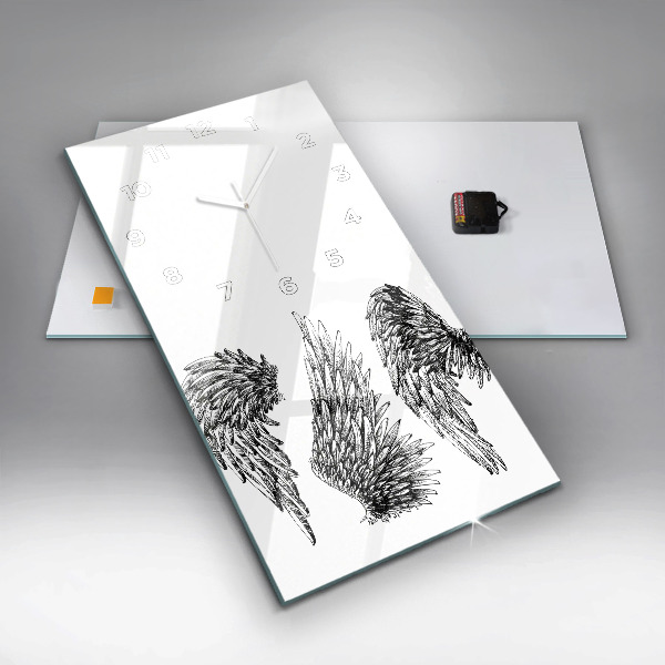 Reloj de vidrio vertical Alas de ángel - espejomat.es