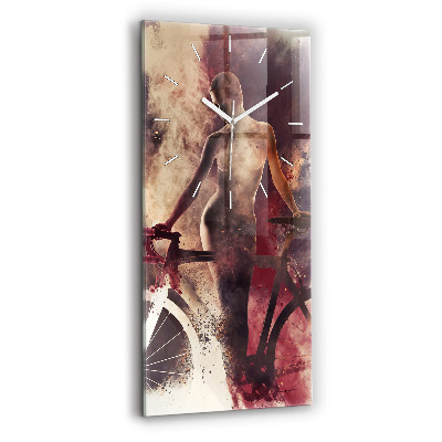 Reloj vertical Mujer y bicicleta - espejomat.es