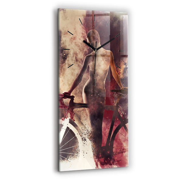 Reloj vertical Mujer y bicicleta - espejomat.es