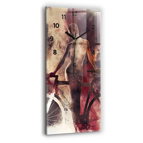 Reloj vertical Mujer y bicicleta - espejomat.es