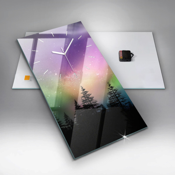 Reloj de cristal vertical Aurora boreal - espejomat.es