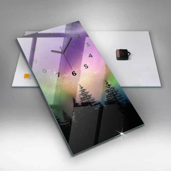 Reloj de cristal vertical Aurora boreal - espejomat.es