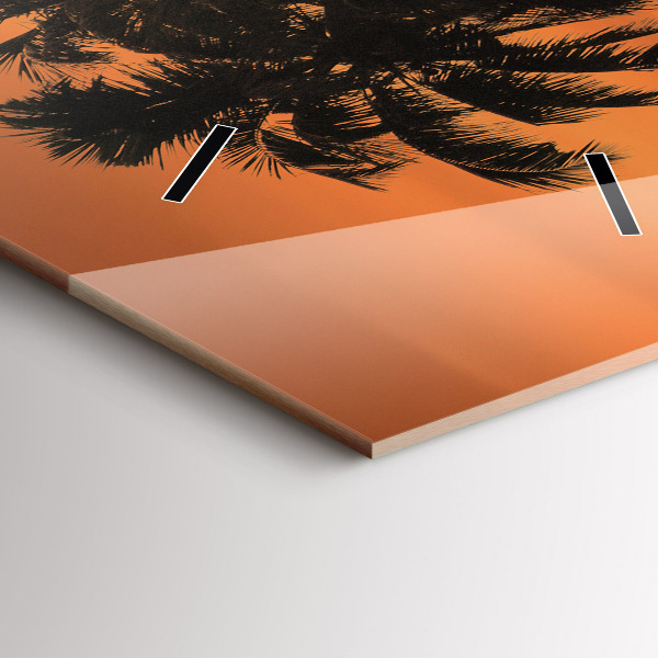 Reloj de cristal vertical Puesta de sol Palmeras Vacaciones - espejomat.es