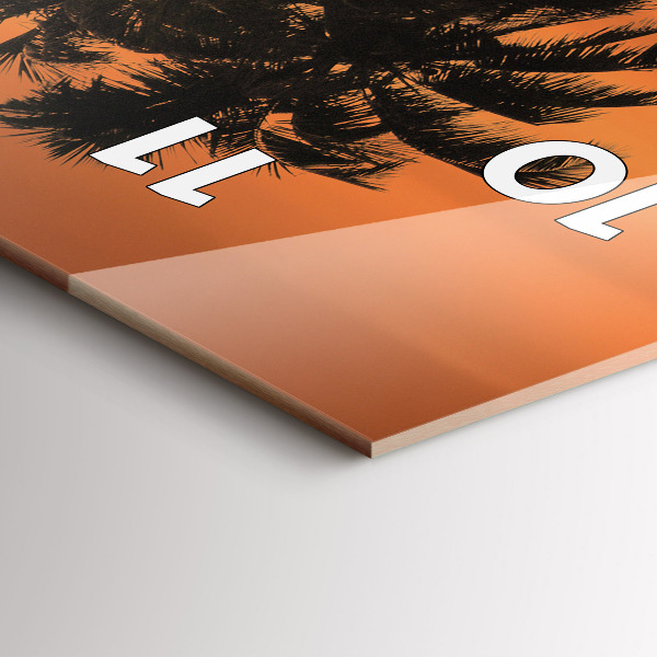 Reloj de cristal vertical Puesta de sol Palmeras Vacaciones - espejomat.es