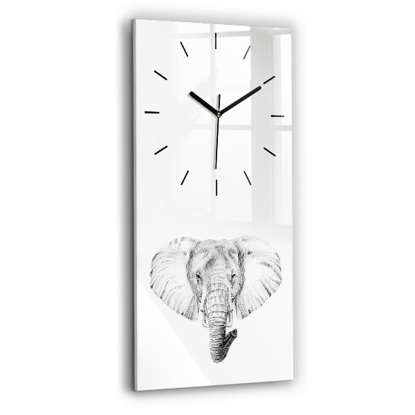 Reloj de vidrio vertical Vector cabeza de elefante - espejomat.es