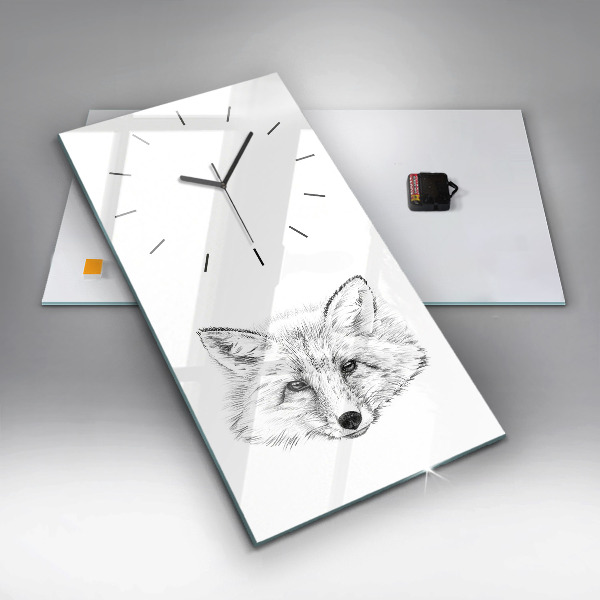 Reloj vertical Vector cabeza de zorro - espejomat.es