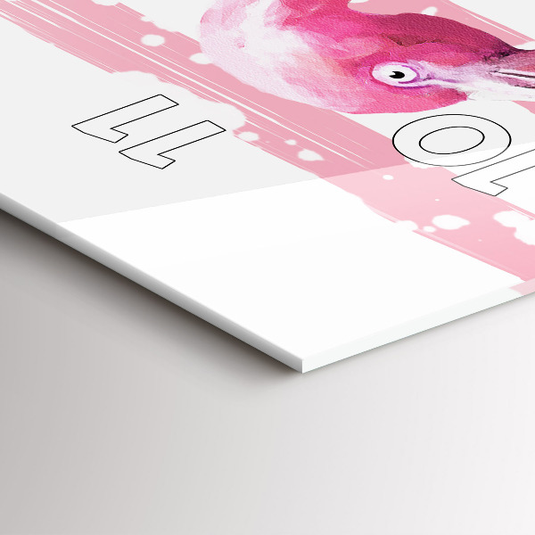 Reloj de vidrio vertical Gráfico de flamenco - espejomat.es