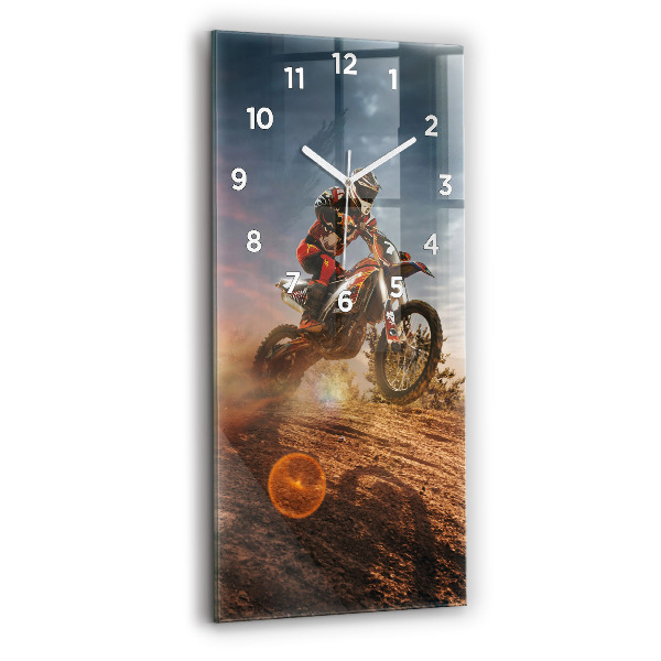 Reloj de cristal vertical Hombre en moto - espejomat.es