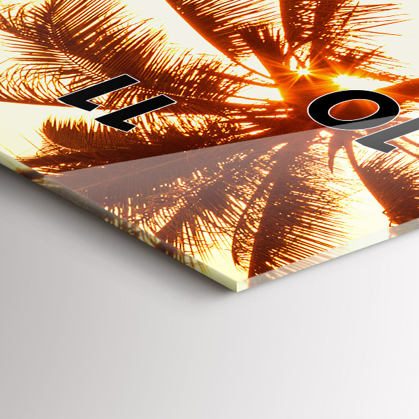 Reloj de vidrio vertical Palmeras soleadas - espejomat.es