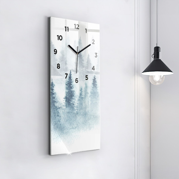 Reloj de vidrio vertical Bosque invernal - espejomat.es