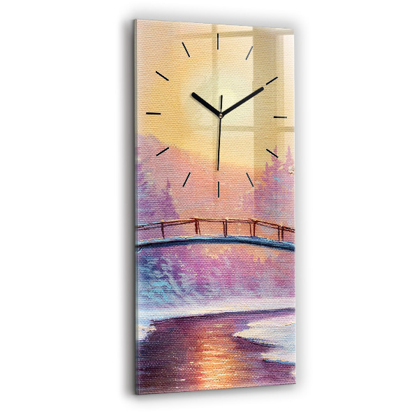 Reloj vertical Árbol de Navidad y puente - espejomat.es
