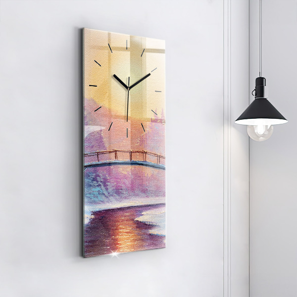Reloj vertical Árbol de Navidad y puente - espejomat.es