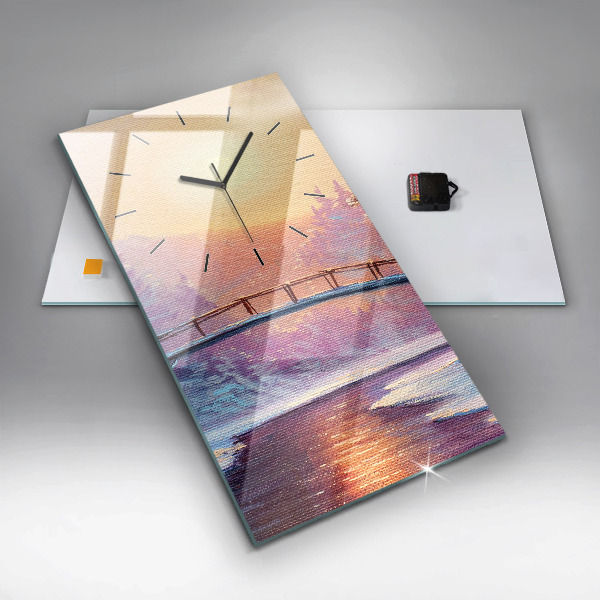 Reloj vertical Árbol de Navidad y puente - espejomat.es