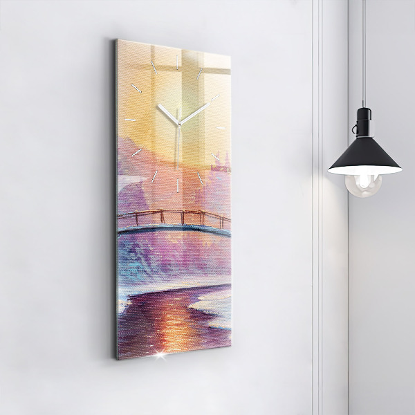 Reloj vertical Árbol de Navidad y puente - espejomat.es