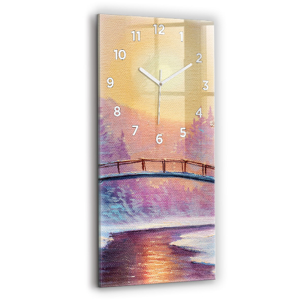 Reloj vertical Árbol de Navidad y puente - espejomat.es