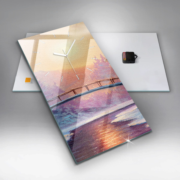 Reloj vertical Árbol de Navidad y puente - espejomat.es