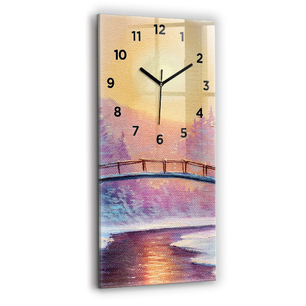 Reloj vertical Árbol de Navidad y puente - espejomat.es